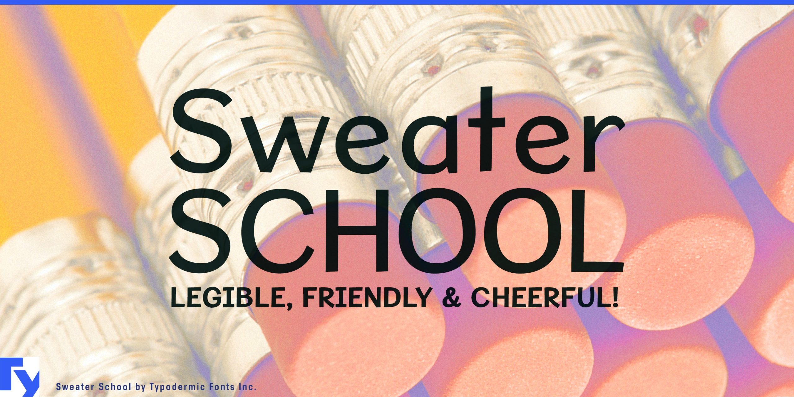 Discover the improved readability of Sweater School, inspired by elementary school teachers' print style.