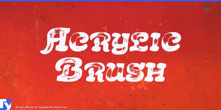 Acrylic Brush font supporting Latin, Greek, and Cyrillic scripts for diverse language designs