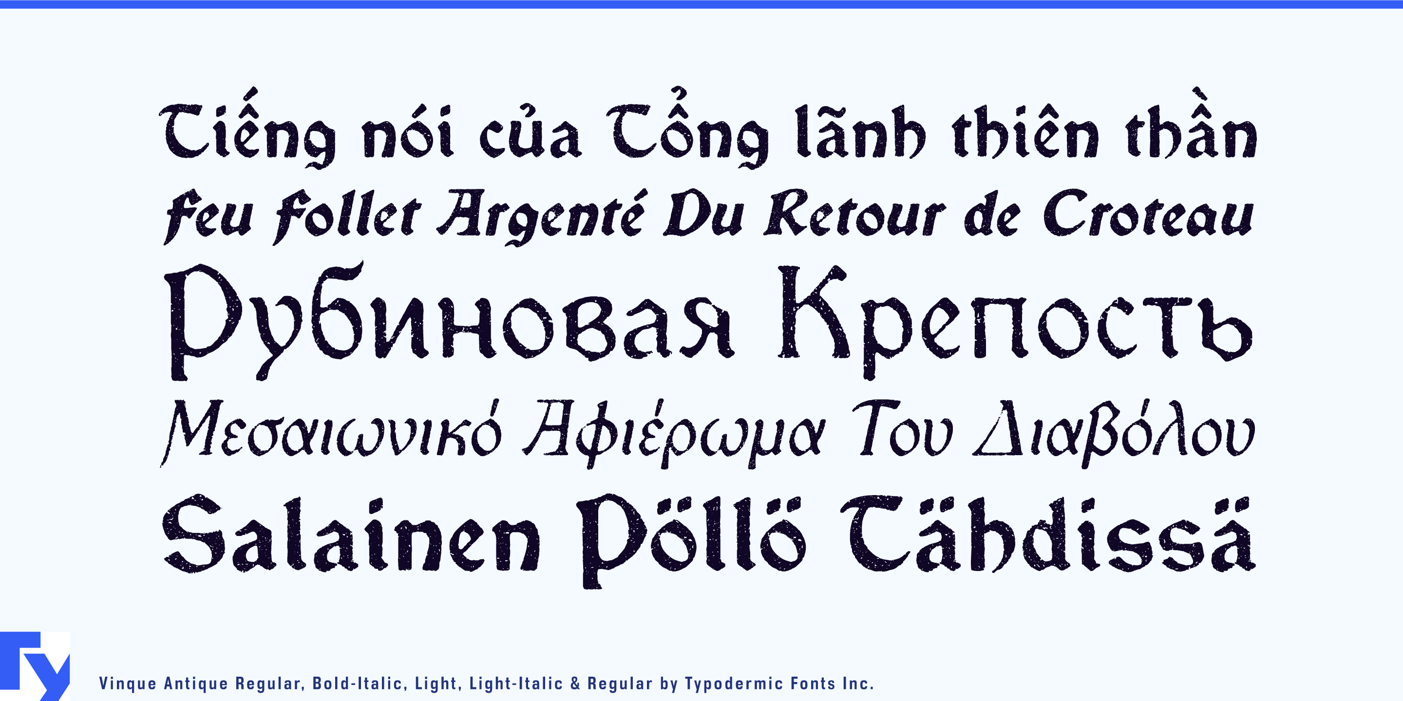 Authentic Handcrafted Art: Vinque Antique Typeface Echoes Tradition
