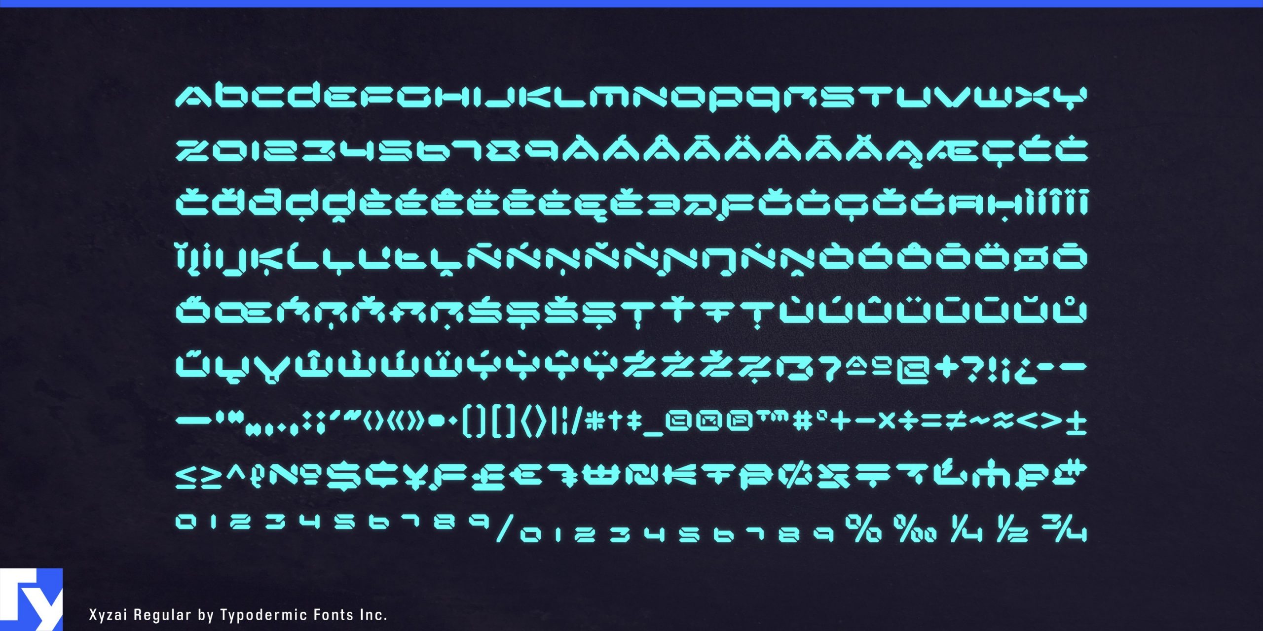 Futuristic Elegance: Xyzai Typeface's LED-Inspired Segments