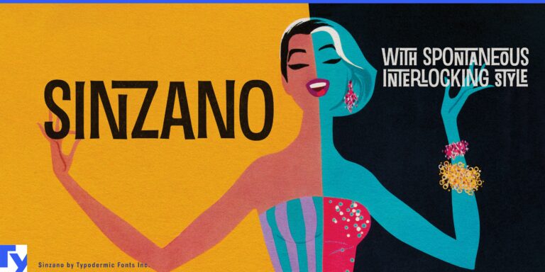 Feel the rhythm of Sinzano as it brings a touch of jazz to your typography.